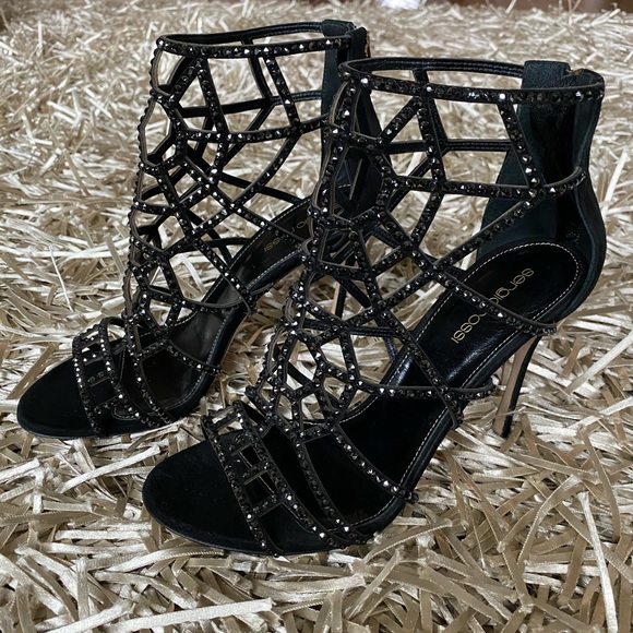 sergio rossi crystal puzzle heels